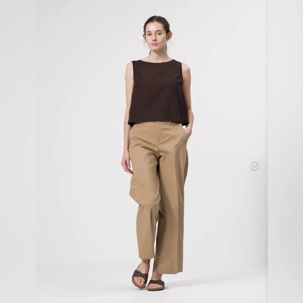 Uniqlo Wide Leg Casual Pants XS Never worn Beige inseam 28"